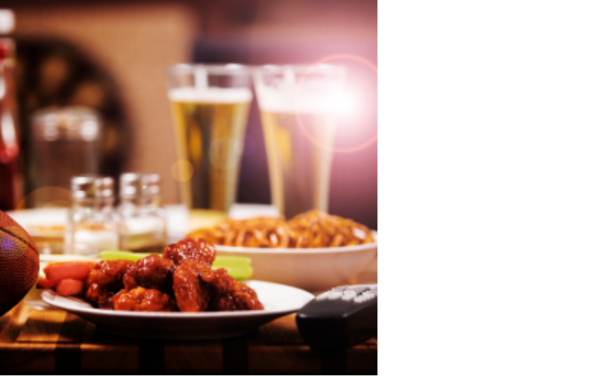 Pub meals, with beer and food that might be on the menu