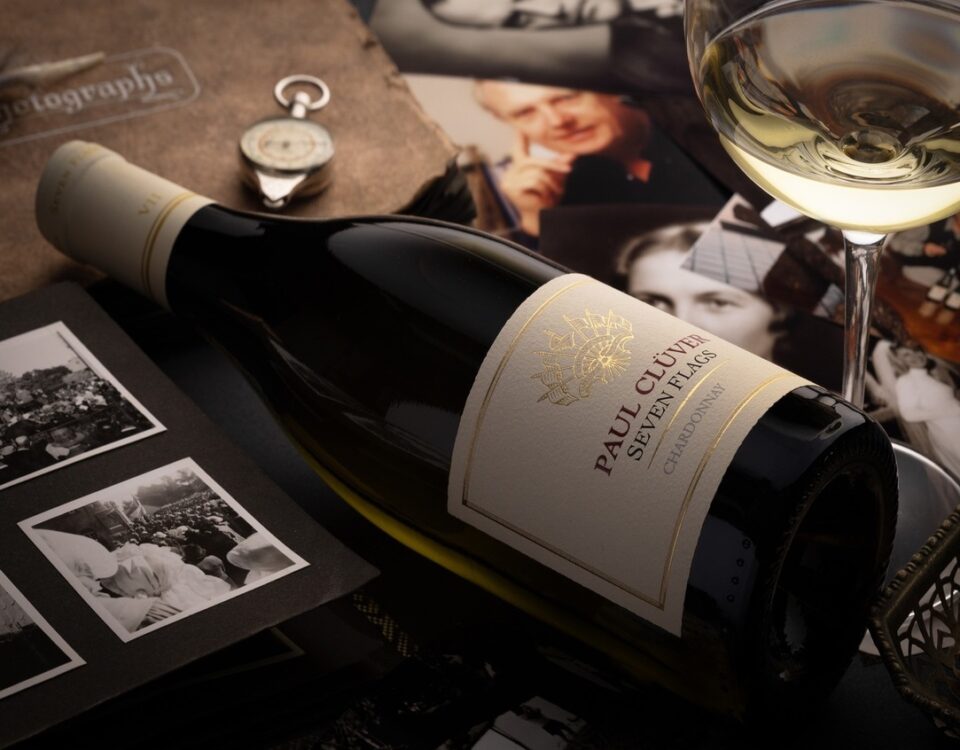 Exploring Elgin Valley Wine with bottle of paul cluver wines and glass on table