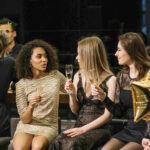 Women sitting on bar stools holding champagne as part of illustrating Event Essentials